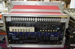 Flight Case Containing Audio Equipment; Alesis 363