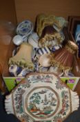 Blue & White Pottery, Oriental Dishes, etc.
