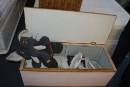 Lloyd Loom Style Ottoman and Contents