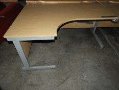 L-Shape Desk with Left Hand Return in Light Oak an