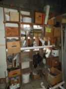 *Wood Storage Unit Containing Assorted UPVC Window, Gutter and Conservatory Components