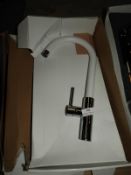 *Chrome & White Monobloc Lever Tap