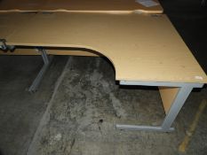 L-Shape Desk with Right Hand Return in Light Oak a