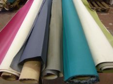 *Five Small Rolls of Leatherette & Various Upholstery Cloth