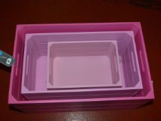 Set of Three Pink Crates