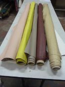 *Five Small Rolls of Leatherette & Various Upholstery Cloth