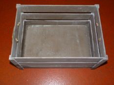 Large Wooden Crate with Rope Handles