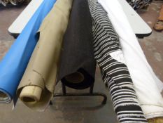 *Five Small Rolls of Assorted Fabrics, Cloth and Material