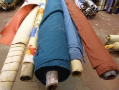 *Five Small Rolls of Assorted Fabrics, Cloth and Material