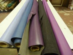 *Five Small Rolls of Leatherette & Various Upholstery Cloth