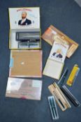 Vintage Cigar Boxes and Contents of Pens, etc.