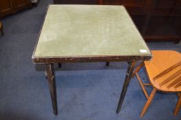 Green Velvet Topped Folding Card Table