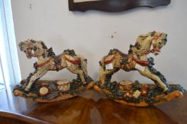 Pair of Christmas Rocking Horses