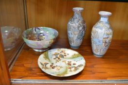 Malin Fruit Bowl, Pair of Oriental Vases, etc.