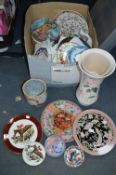 Box of Decorative Plates, Vases, etc.
