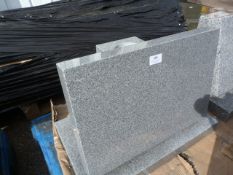 *Grey Granite Headstone on Base with Posy Holder on Back