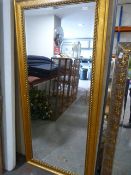 *Large Bevelled Edge Gilt Framed Wall Mirror 166x76cm