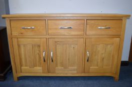 Solid Oak Modern Sideboard