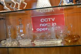 Cut Glass Decanters, Candlesticks, etc.