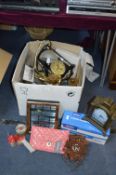 Large Box of Lamps, Clocks, etc.