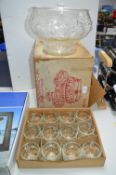 Fourteen Piece Glass Punch Bowl Set