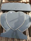 *Large Grey Heart Shaped Headstone with Base