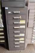 Nine Drawer Metal Filing Cabinet