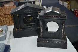 Two Slate Mantel Clock Bodies