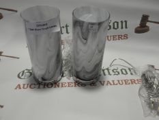 *2pk Marble Effect Glass Touch Lamps