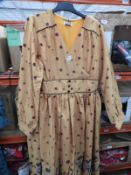 *12 Size: 16 Kara Mustard Kitten Printed Dresses