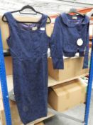 *11 Size: 18 Opal Damask Style Navy Dress