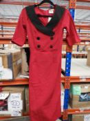 *20 Size: 14 Deanna Crimson Red, Black & White Vin