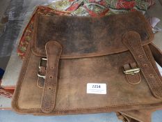 *Scaramanga Brown Leather Vintage Style Satchel
