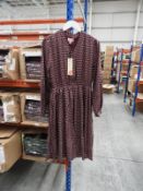 *20 Lindy Bop Ivory Vintage Style Dress (Burgundy