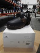 *Navy Leather Clog Style Shoes Size: 41