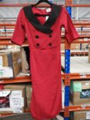 *10 Size: 18 Deanna Crimson Red, Black & White Vin