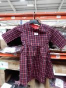 5 Size: 3-4 Years Mini Holly Navy & Red Check Dres
