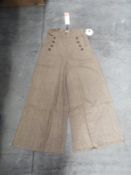 *7 Size: 14 Lindy Bop Adonia Brown Tweed Trousers