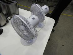 *Two White Oscillating Desktop Fans