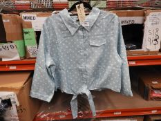 *3 Size: 16 Blue & White Polka Dot Blouses