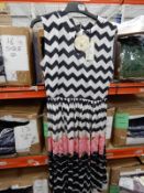 *8 Size: 10 Jessy Pink Zig Zag Dresses