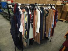 *5ft Sectional Garment Rail Containing Approx 60 Size 10 and 20 Sample Garments