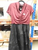 *3 Size: 16 Elsa Burgundy & Black Vintage Style Dr