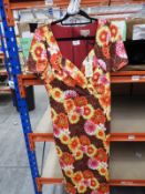 *21 Size: 10 Burgundy Summer Floral Vintage Style