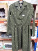 *7 Size: 14 Perrie Moss Green Polka Dot Vintage St
