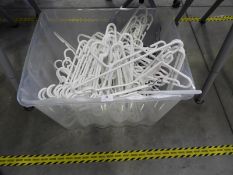 *Box of White Plastic Coat Hangers etc