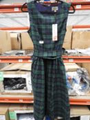 *4 Size: 16 Audrey Navy & Green Tartan Dresses