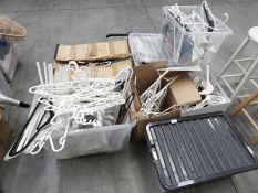 *Seven Boxes of Assorted Wood and Plastic Coat Hangers