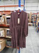 *28 Lindy Bop Ivory Vintage Style Dress (Burgundy