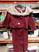 *16 Size: 14 Beverley Burgundy Two Piece Suit